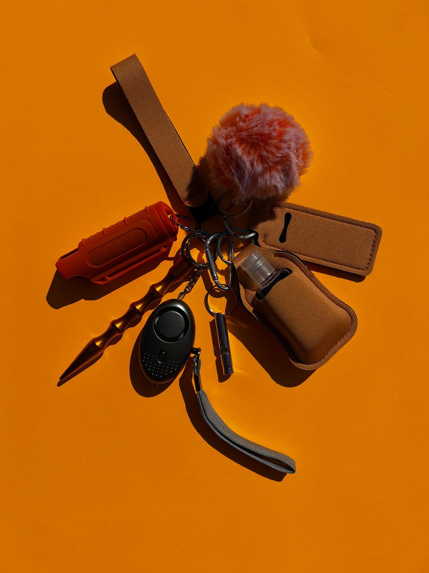 Solid Color Keychain with pepper spray