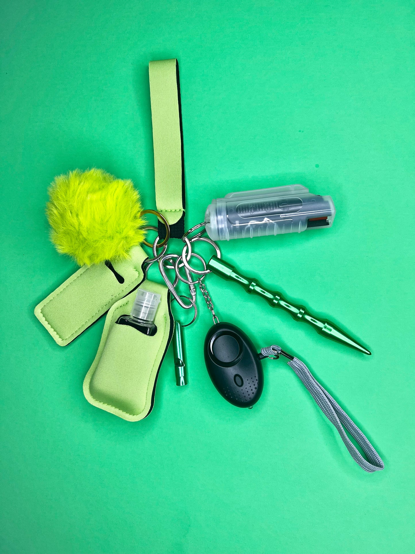 Solid Color Keychain with pepper spray