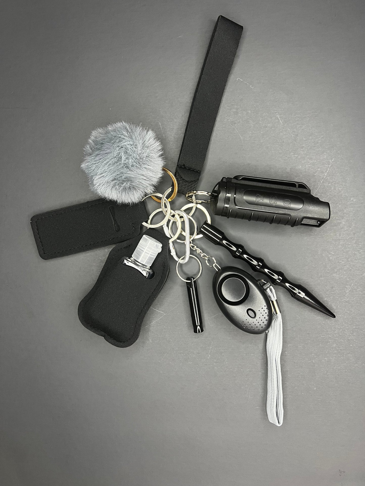 Solid Color Keychain with pepper spray